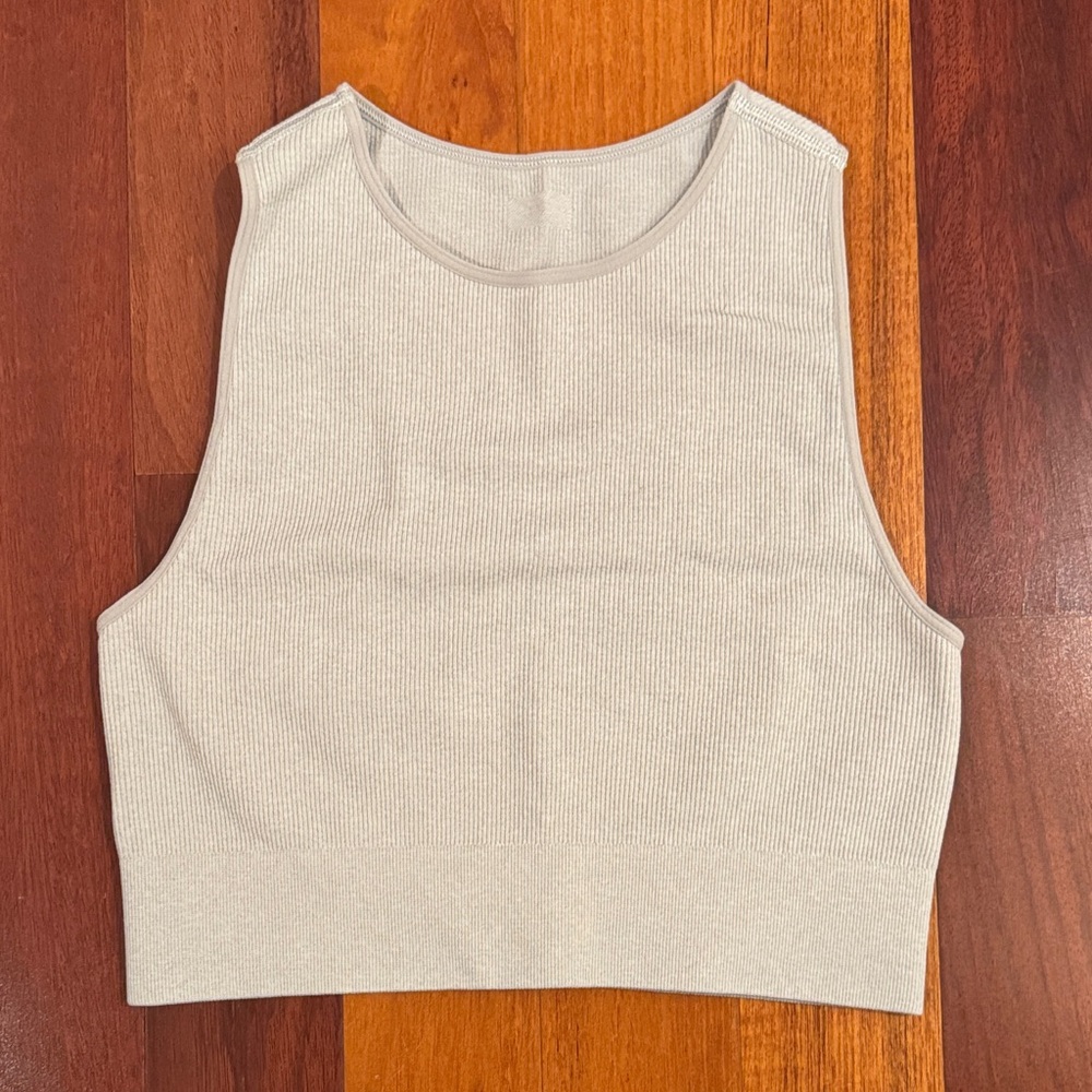 DSG | Light Grey Sleeveless Ribbed Crop Top NWOT | Size Medium